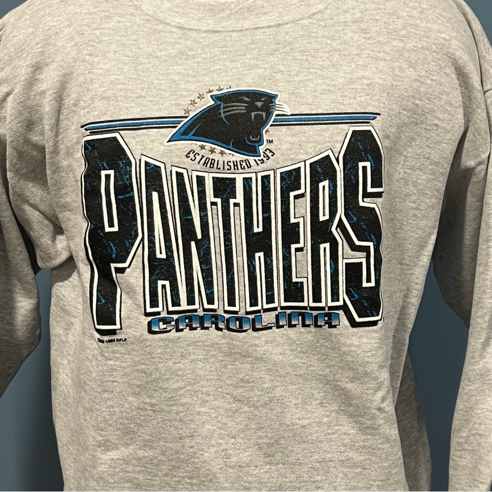Vtg 1993 Carolina Panthers NFL Football Sweatshirt Pullover Crewneck Approx. XL - Picture 7 of 10